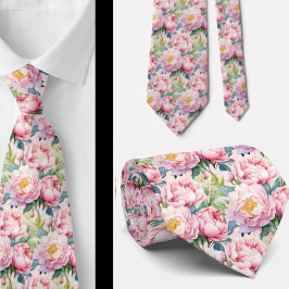 Peonies Floral Peony Blume Krawatte