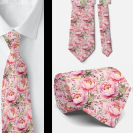 Peonies Floral Peony Blume Krawatte