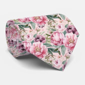 Peonies Floral Peony Blume Krawatte (Gerollt)