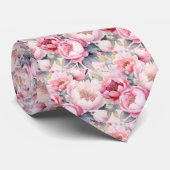 Peonies Floral Peony Blume Krawatte (Gerollt)