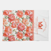 Peonies Floral Pink Orange | Königin der Küche Geschirrtuch (Horizontal)