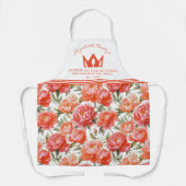 Peonies Floral Pink Orange | Königin der Küche Schürze (Vorderseite)