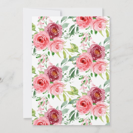 Peonies Floral Spanish Taufe Einladung (Rückseite)