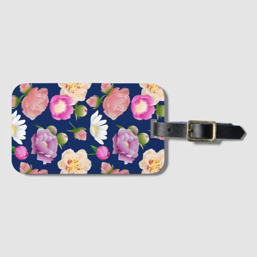 Peonies Gepäckanhänger (Vorderseite (Horizontal))