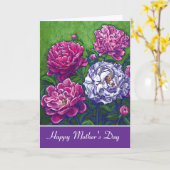 Peonies glücklichen Muttertag Karte (Gelbe Blume)