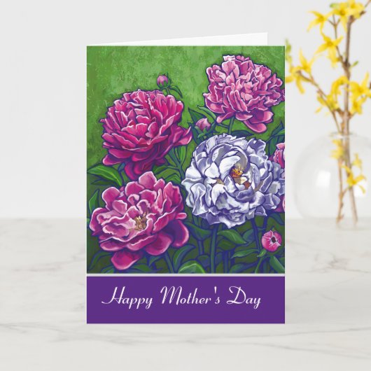 Peonies glücklichen Muttertag Karte (Gelbe Blume)