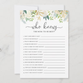 Peonies Gold, die Mama als bestes Duschspiel kenne Einladung