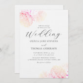 Peonies Gold Elegante Moderne klassische Blumenhoc Einladung (Vorne/Hinten)