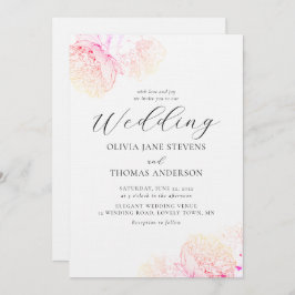 Peonies Gold Elegante Moderne klassische Blumenhoc Einladung