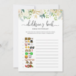 Peonies Gold Emoji Pictionary Baby Showspiel Einladung