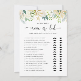 Peonies Gold Mama oder Vater Baby Showgame Card Einladung