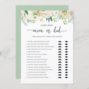 Peonies Gold Mama oder Vater Baby Showgame Card Einladung