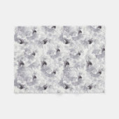 Peonies, grau-weiß, blühende, weiße Blume Fleecedecke (Vorderseite (Horizontal))