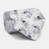 Peonies, grau-weiß, blühende, weiße Blume Krawatte (Gerollt)