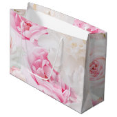 Peonies Große Geschenktasche Geschenktüte (Vorderseite Schrägansicht)
