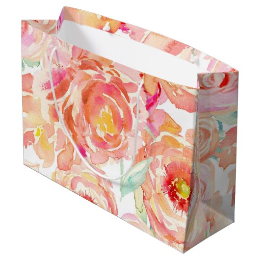Peonies Große Geschenktüte (Rückseite Schrägansicht)