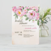 Peonies HandGezeichnet Brautparty Einladung (Stehend Vorderseite)
