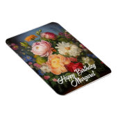 Peonies Happy Birthday Magnet (Rechte Seite)