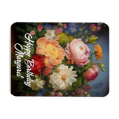 Peonies Happy Birthday Magnet (Horizontal)