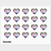 Peonies Heart Book Stickers (Blatt)