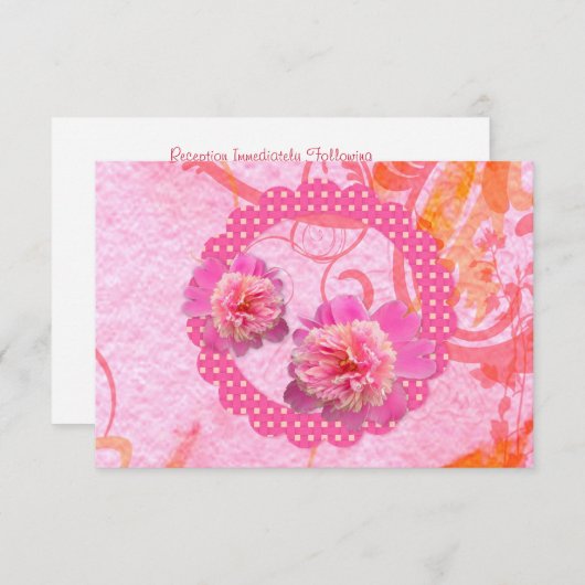 Peonies Hochzeitsempfang UAWG Einladung (Vorne/Hinten)