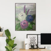 Peonies & Hollyhocks Print, Poster (Heimbüro)