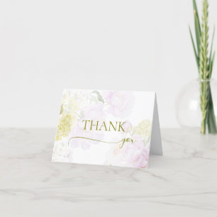 Peonies Hydrangea Pastel Baby Dusche Dankeskarte