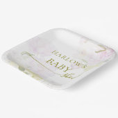 Peonies Hydrangea Pastel Watercolor Babydusche Pappteller (Gewinkelt)