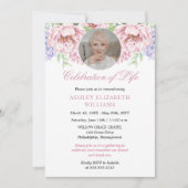 Peonies | Hydrangeas Floral Celebration of Life Einladung (Vorderseite)