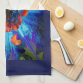 Peonies in blauem Licht Geschirrtuch (Viertel Falte)