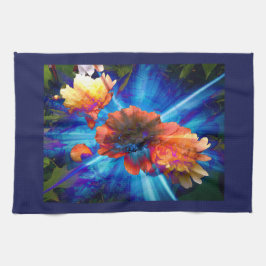 Peonies in blauem Licht Geschirrtuch