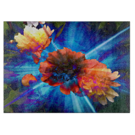 Peonies in blauem Licht Schneidebrett