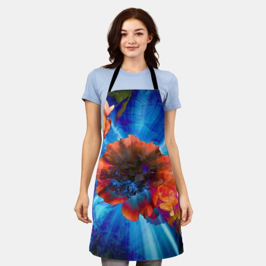 Peonies in blauem Licht Schürze (Getragen)