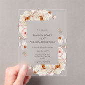 Peonies in Bloom Acrylic Wedding Invitation Acryleinladungen (Insitu (Handheld))