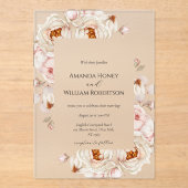 Peonies in Bloom Acrylic Wedding Invitation Acryleinladungen (Vorderseite)