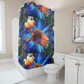 Peonies in Blue Light Duschvorhang (Beispiel)