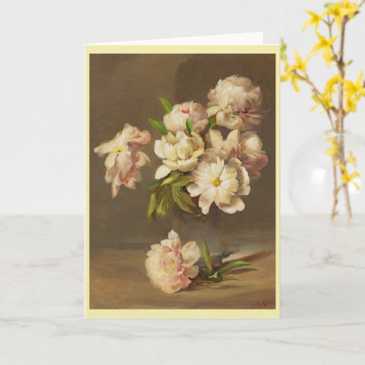 Peonies in einer Vase, Charles Ethan Porter Karte (Gelbe Blume)