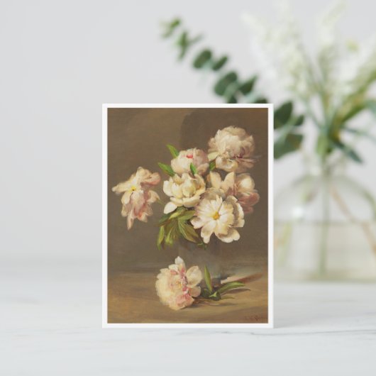 Peonies in einer Vase, Charles Ethan Porter Postkarte (Stehend Vorderseite)