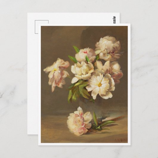 Peonies in einer Vase, Charles Ethan Porter Postkarte (Vorne/Hinten)