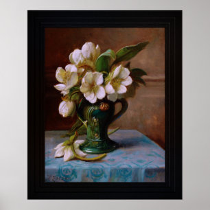 Peonies in einer Vase von Hans Zatzka Poster