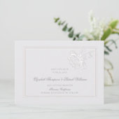 Peonies Ivory Classic Rahmen Formal Elegante Hochz Save The Date (Stehend Vorderseite)