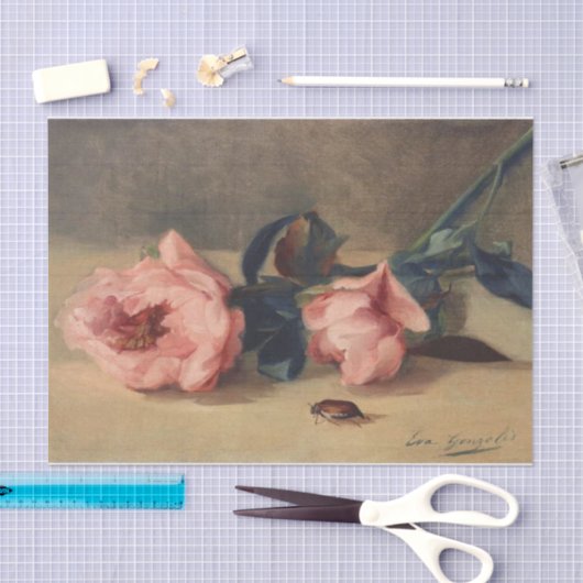 Peonies & June Bug von Eva Gonzales Seidenpapier (Handwerk)