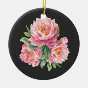 Peonies Keramik Ornament
