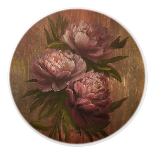 Peonies Keramikknauf (Vorderseite)