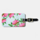 Peonies Luggage Tag Gepäckanhänger (Vorderseite horizontal)