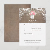 Peonies Mason Jar Rustic Wedding RSVP Cards Karte (Vorne/Hinten)
