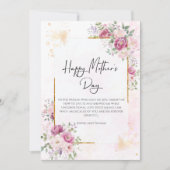 Peonies mit Goldrahmen Muttertag Feiertagskarte (Vorderseite)