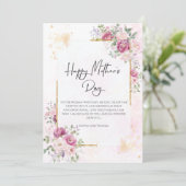 Peonies mit Goldrahmen Muttertag Feiertagskarte (Stehend Vorderseite)