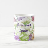 Peonies Multicolor Bridesmaid Name Kaffeebezeichnu Kaffeetasse (Mittel)