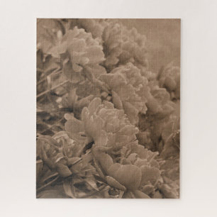 Peonies Multiple in Sepia Puzzle